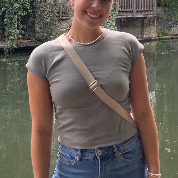 Zara Cap Sleeve Cropped Tee - Picture 1 of 3